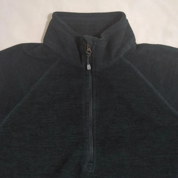 Eddie Bauer Quest Fleece 1/4-Zip - Solid, Color Dark Green/Black Size S - Picture 3 of 14